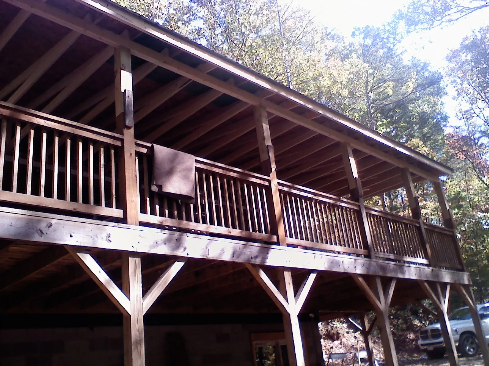 Timber framing under a new elevated porch and deck — Roof Leak Repair in West Friendship by Roofing Brothers